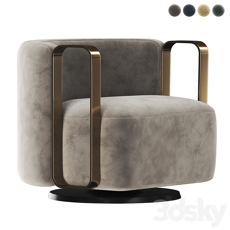 Fendi Kelly BRACELET ARMCHAIR 3DS Max - thumbnail 2