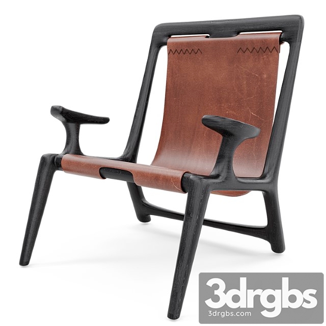 Fernweh woodworking sling chair charcoal ash leather - thumbnail 1