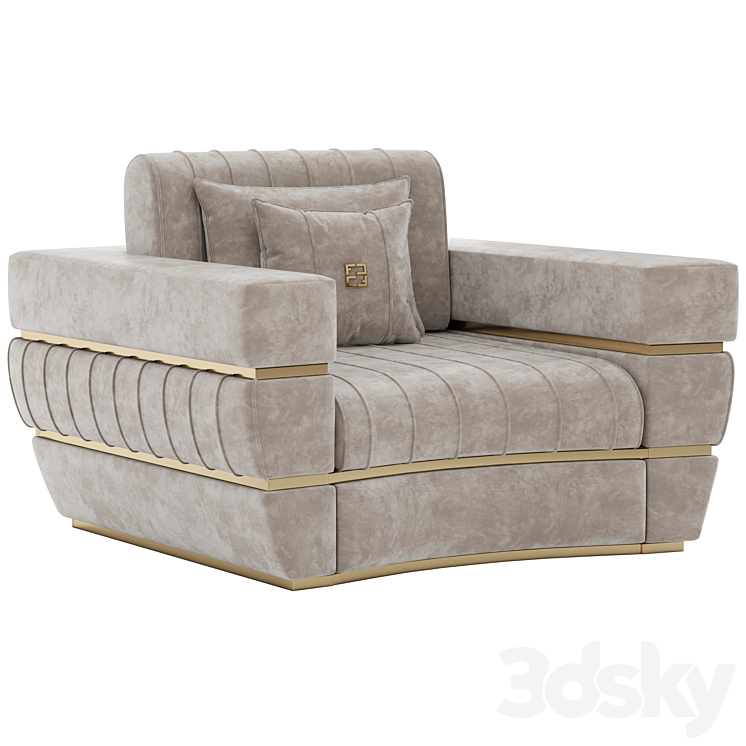 Fertini Casa Luxury Signature Armchair 3DS Max Model - thumbnail 1