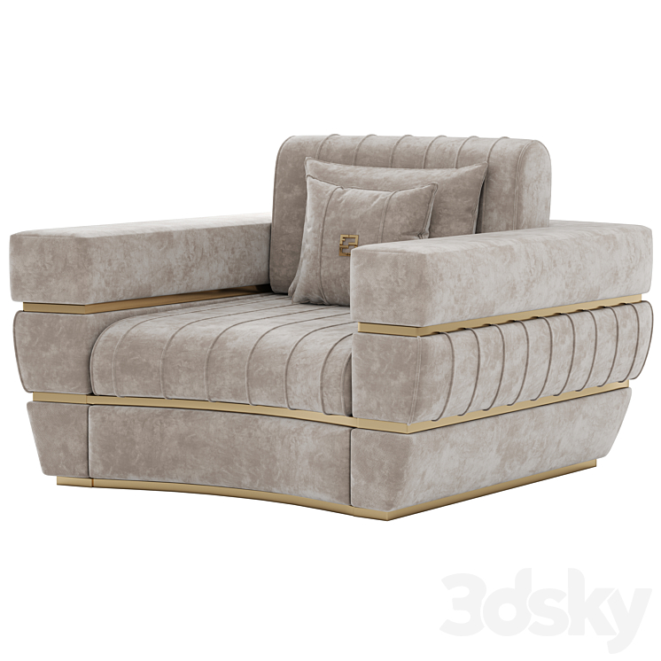 Fertini Casa Luxury Signature Armchair 3DS Max Model - thumbnail 2