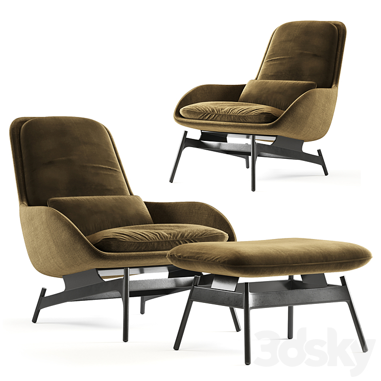 Field lounge chair 3DS Max - thumbnail 1