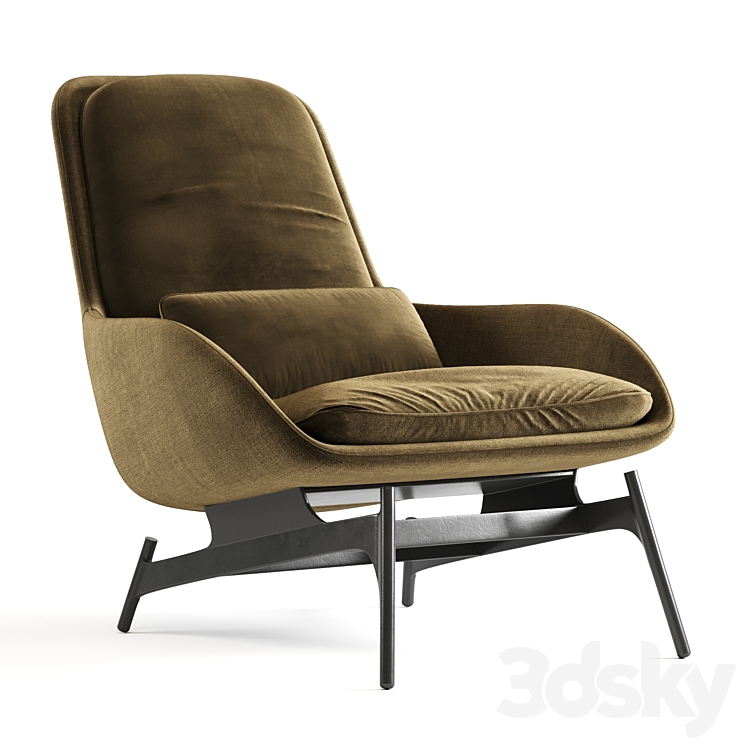 Field lounge chair 3DS Max - thumbnail 2