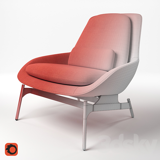 Field Lounge Chair 3DS Max Model - thumbnail 3