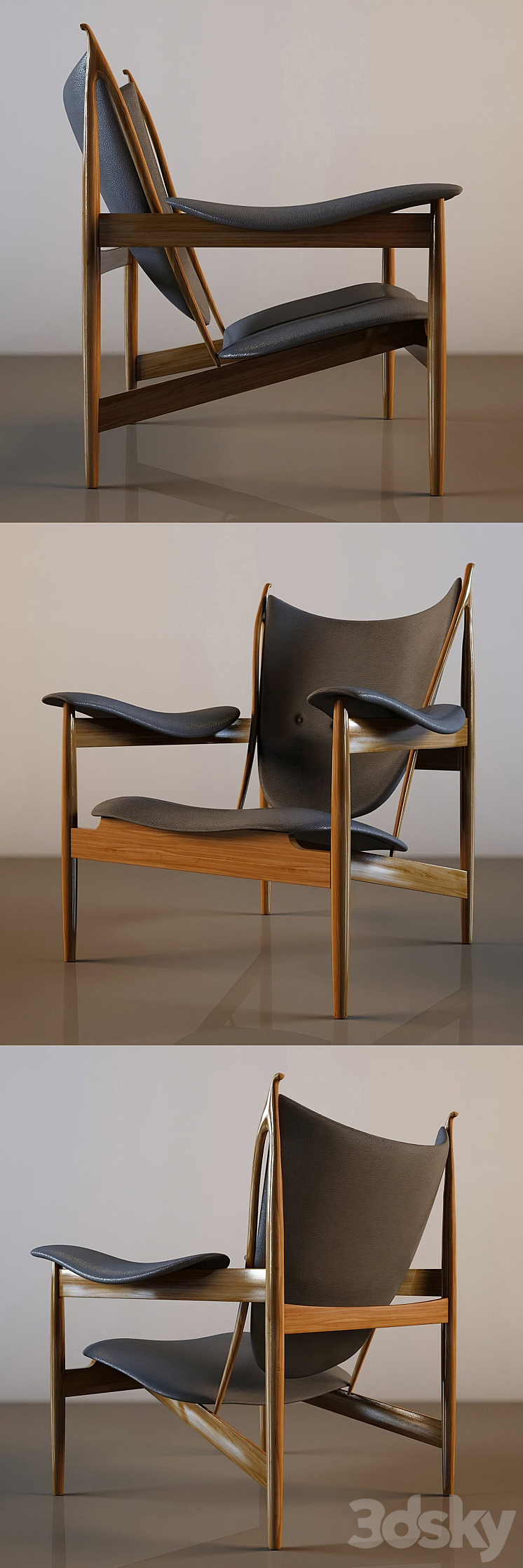 Finn Juhl – Chieftains Chair 3DS Max - thumbnail 2