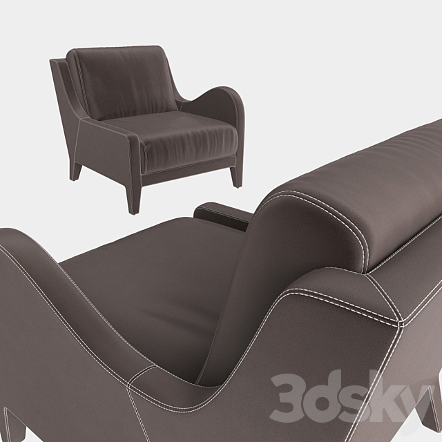 Flai armchair NOUVELLE VAGUE art 11518 DX 3ds Max - thumbnail 2