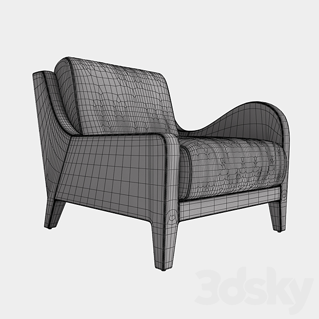 Flai armchair NOUVELLE VAGUE art 11518 DX 3ds Max - thumbnail 3