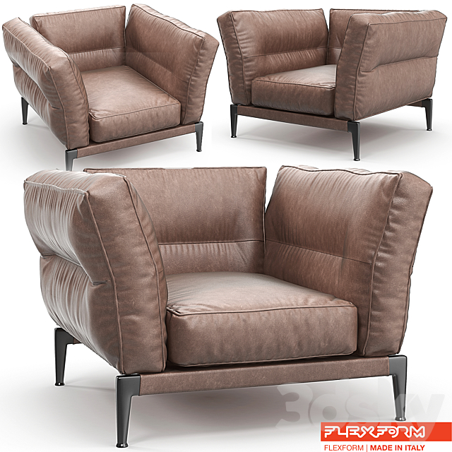 Flexform Adda armchair 3ds Max - thumbnail 1