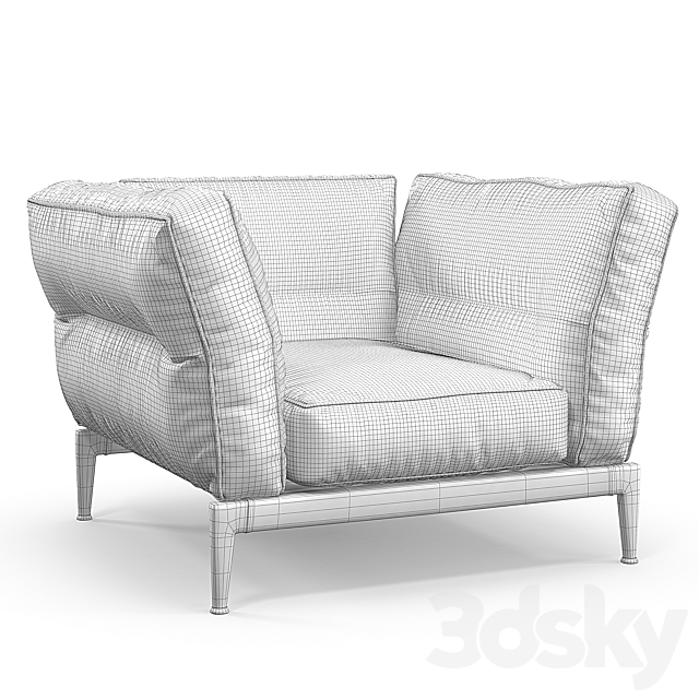 Flexform Adda armchair 3ds Max - thumbnail 3