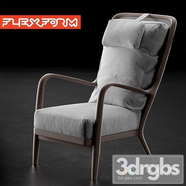 Flexform Agave Armchair 2 3dsmax Download - thumbnail 1