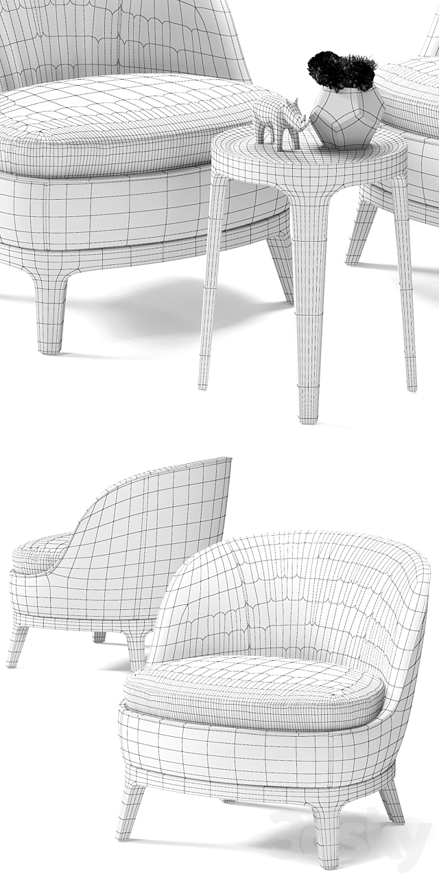 FLEXFORM Dragonfly Armchair 03 3DSMax File - thumbnail 3