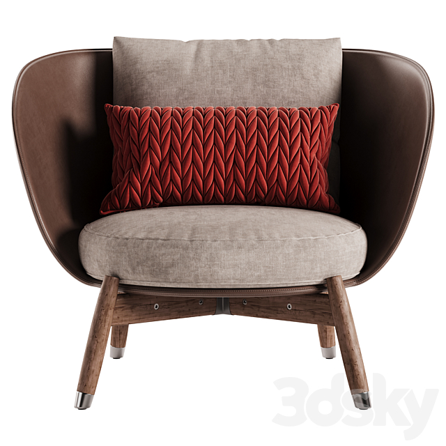 Flexform Eri armchair 3ds Max - thumbnail 2