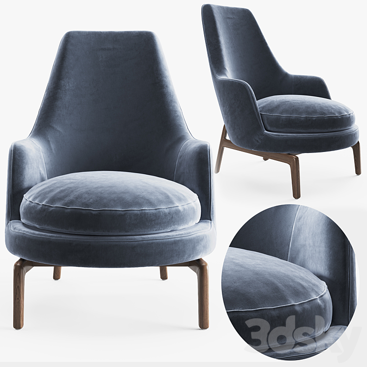 Flexform Leda Armchair 3DS Max - thumbnail 1