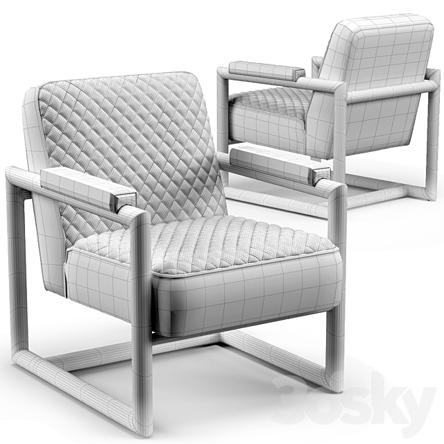 Florence Armchair 3DS Max Model - thumbnail 3