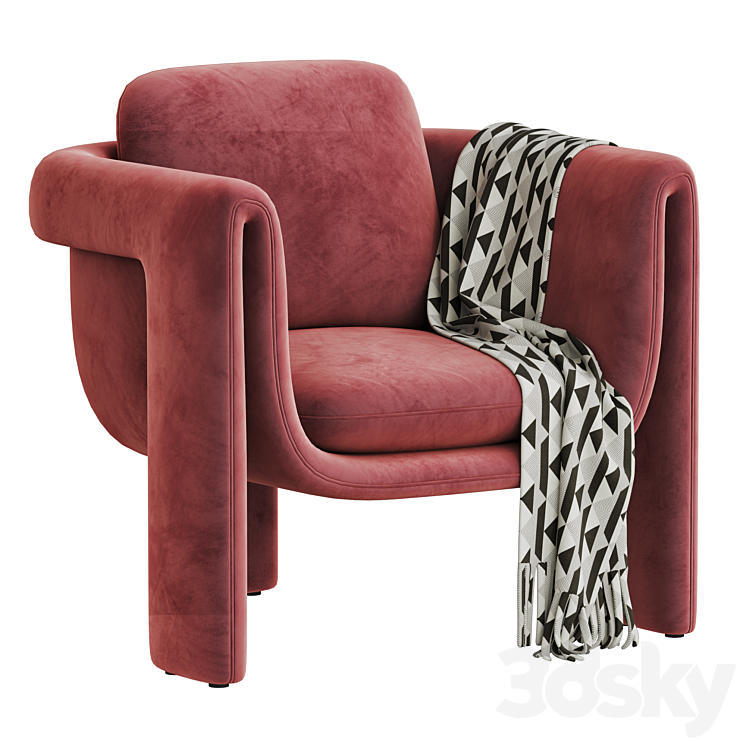 floria armchair 3DS Max - thumbnail 1