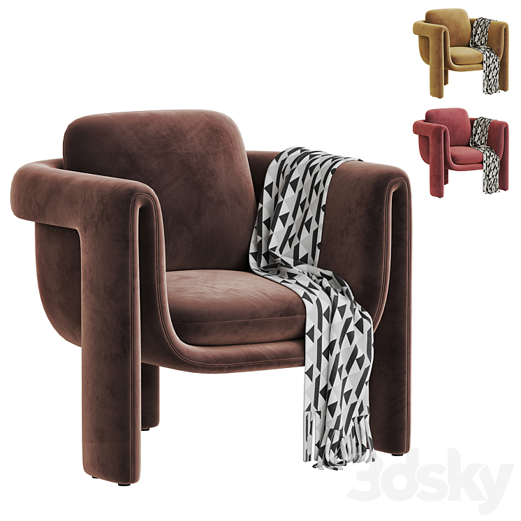 floria armchair 3DS Max - thumbnail 2