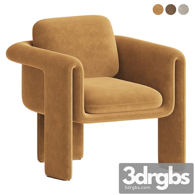 Floria velvet armchair 3dsmax Download - thumbnail 1