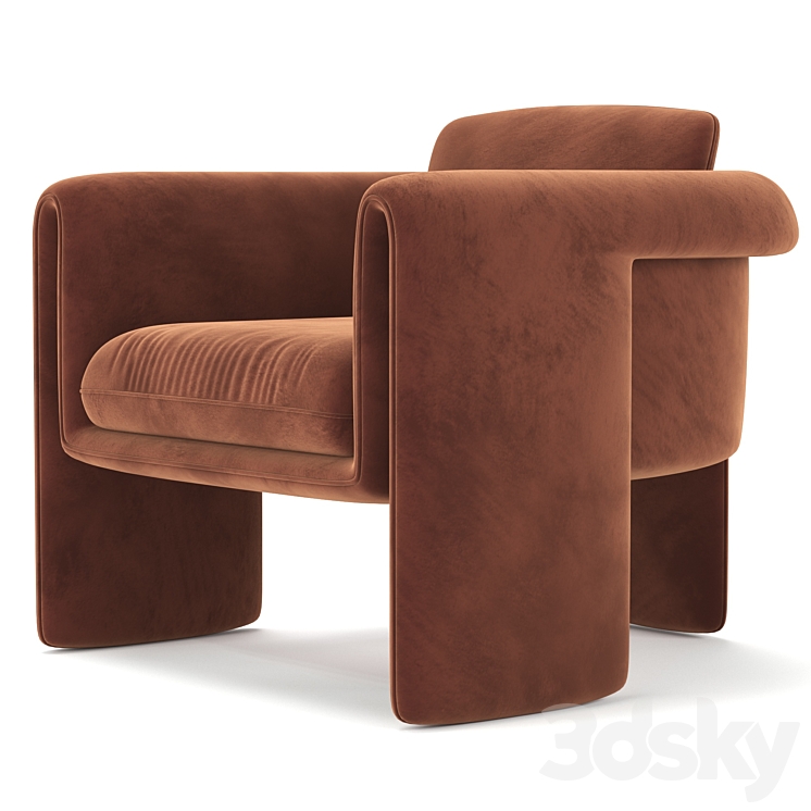 Floria Velvet Chair 3DS Max - thumbnail 2