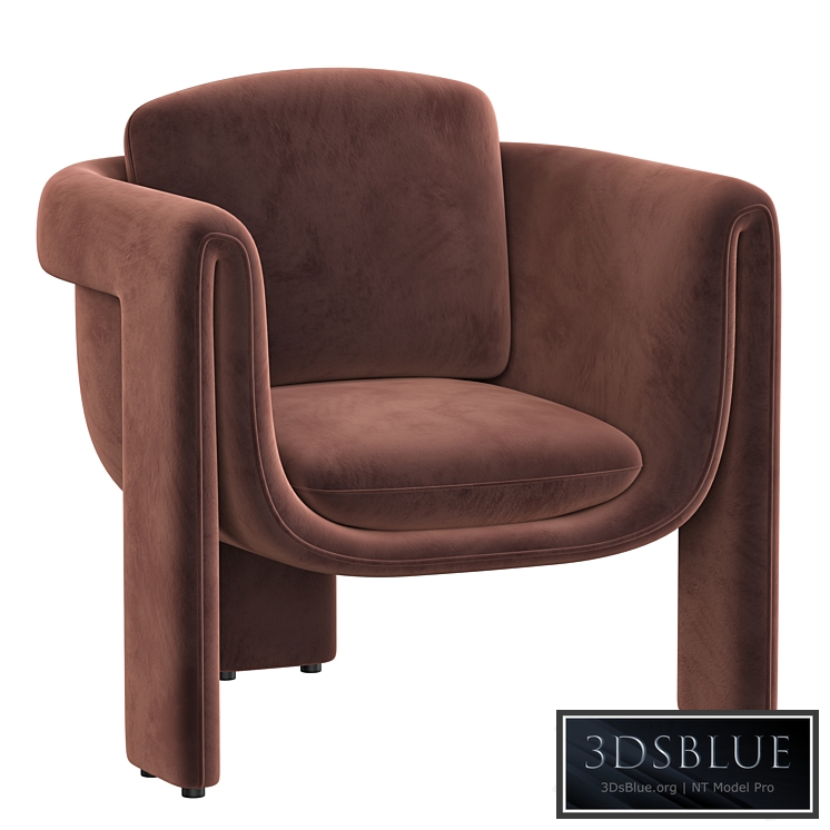 Floria velvet chair 3DS Max - thumbnail 3