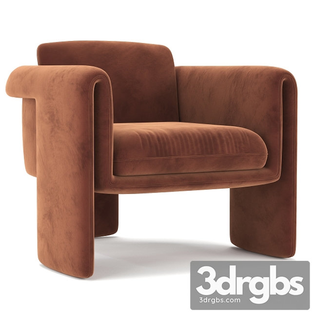 Floria Velvet Chair 3dsmax Download - thumbnail 1