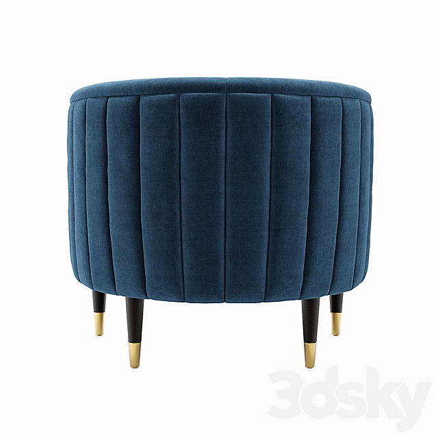 Fluted Juno Velvet Occasional Chair 3DS Max Model - thumbnail 4