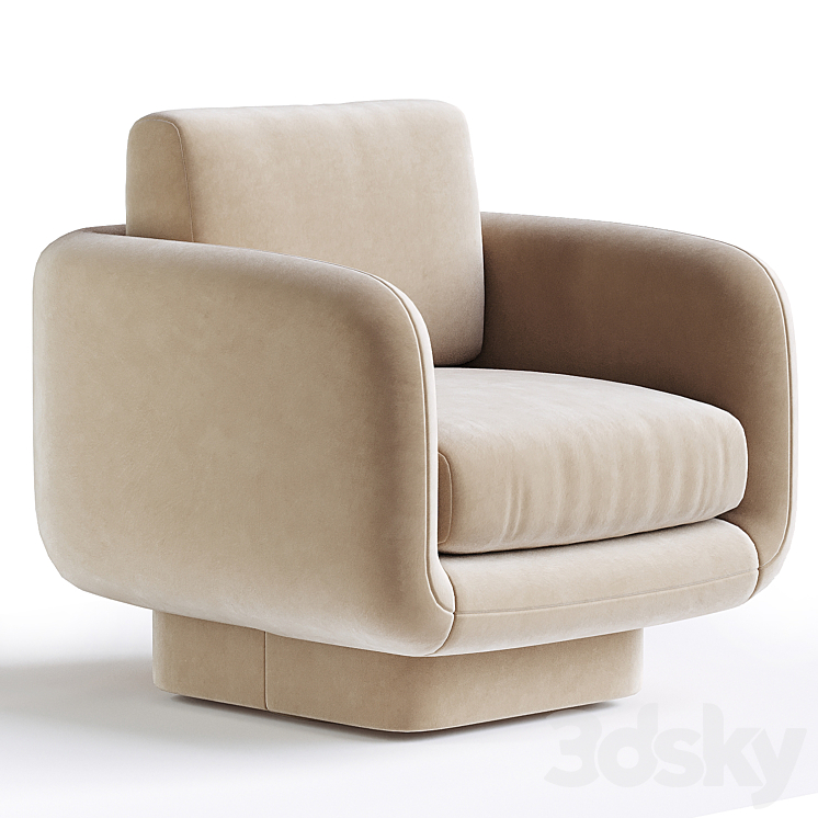 Flynn Luxe Swivel Chair 3DS Max Model - thumbnail 3