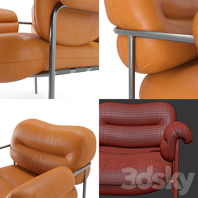 Fogia Bollo Spisolini Armchair 3DS Max Model - thumbnail 3