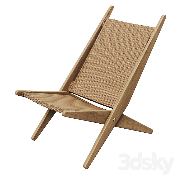 Folding armchair Ancelie from la Redoute 3DS Max Model - thumbnail 1