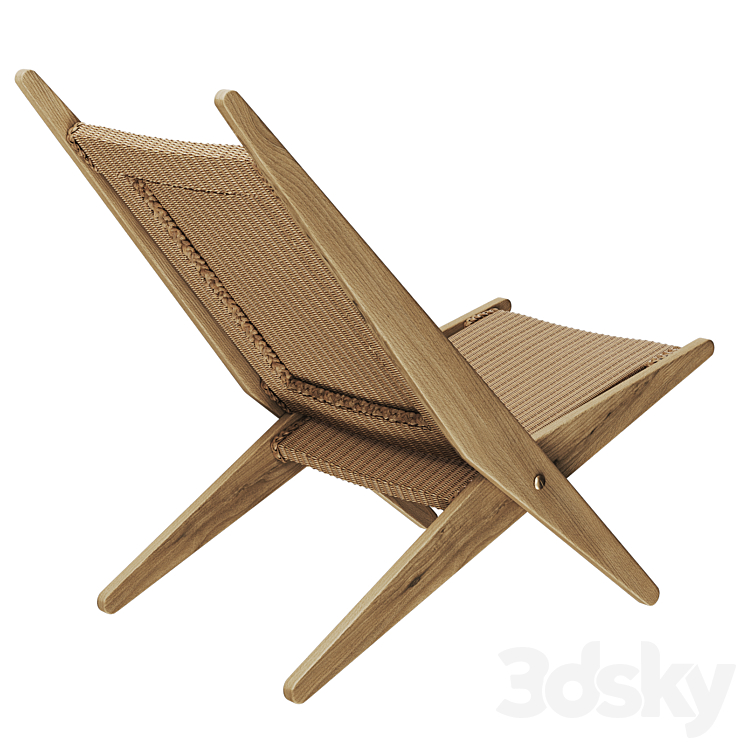 Folding armchair Ancelie from la Redoute 3DS Max Model - thumbnail 2