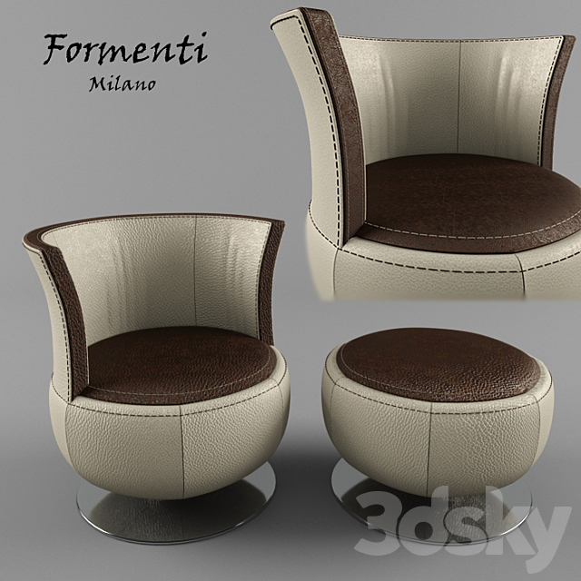 Formenti Kreslo & puff 3DSMax File - thumbnail 1