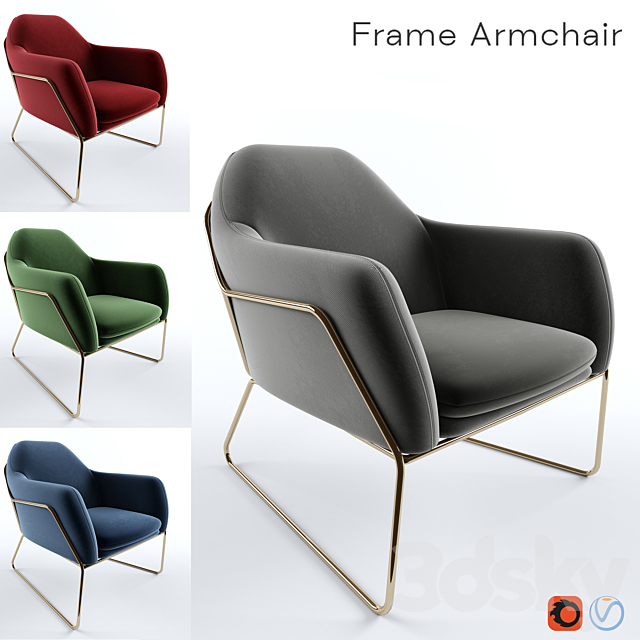 Frame Armchair 3ds Max - thumbnail 1