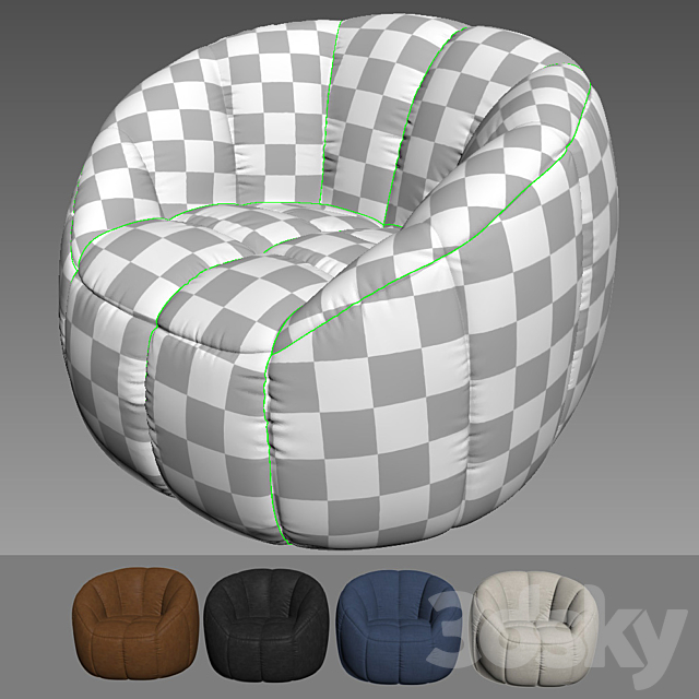 Frameless chair 3DS Max Model - thumbnail 3