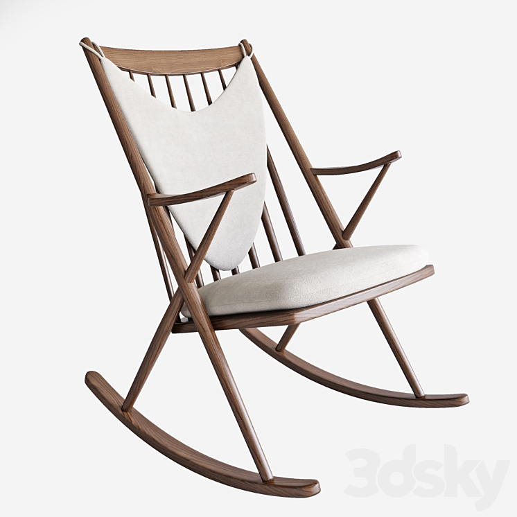 Frank Reenskaug Bramin Rocking Chair. 3DS Max Model - thumbnail 1