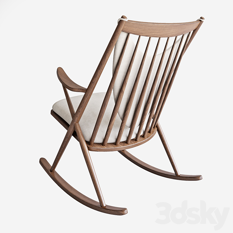 Frank Reenskaug Bramin Rocking Chair. 3DS Max Model - thumbnail 2