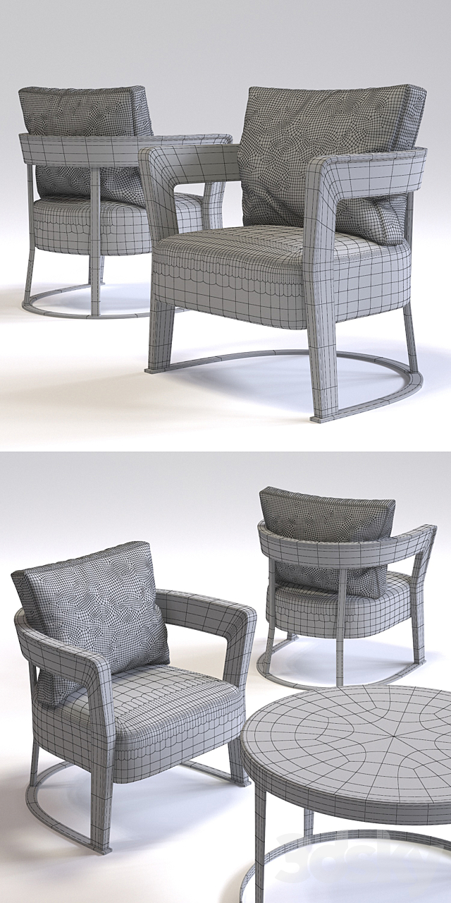 Fratelli Longhi AGATHA Armchair 3ds Max - thumbnail 3