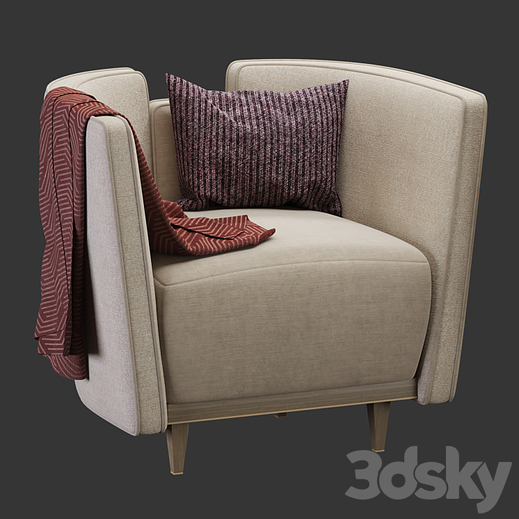 Frato armchair Gstaad 3DS Max Model - thumbnail 3