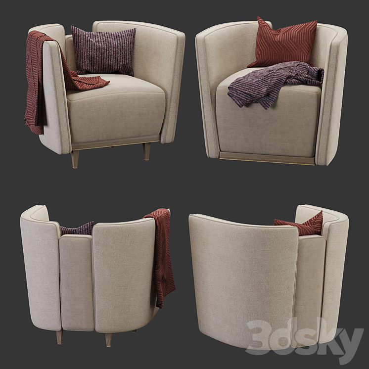 Frato armchair Gstaad 3DS Max - thumbnail 2