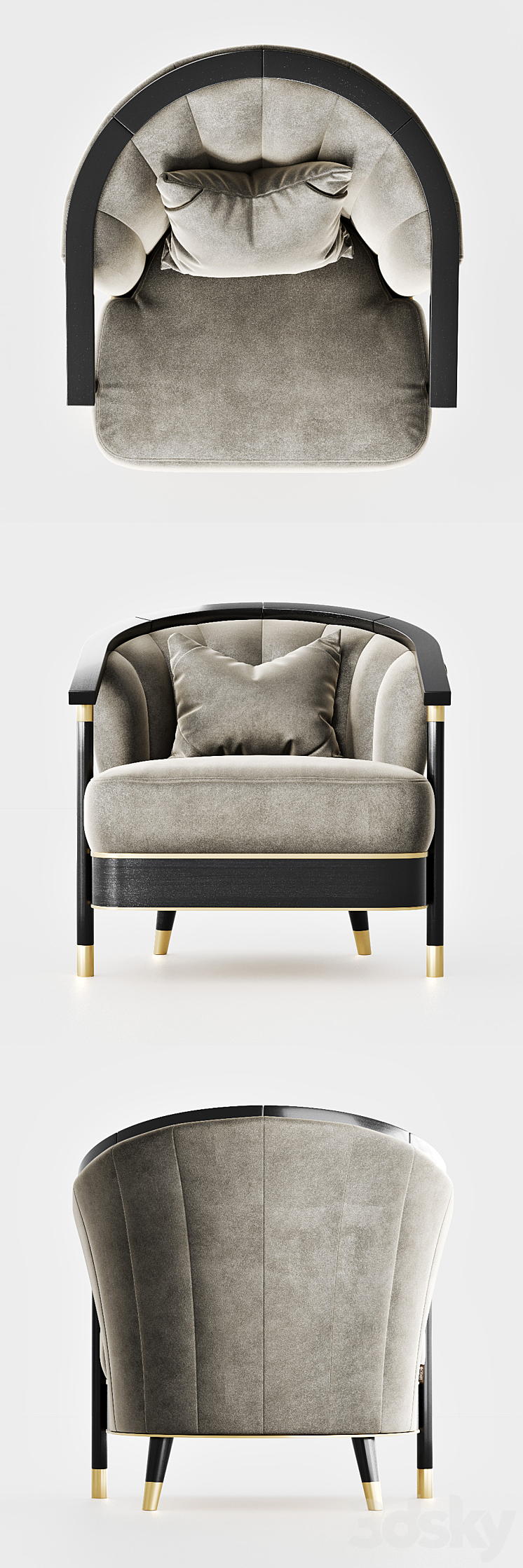 Frato Strassbourg Armchair 3DS Max - thumbnail 2