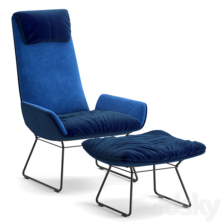 Freifrau Amelie Lounge Chair 3DS Max - thumbnail 1