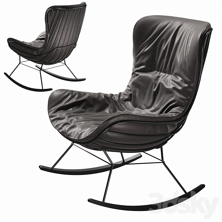 Freifrau Leyasol Rocking Wingback Chair 3DS Max - thumbnail 1