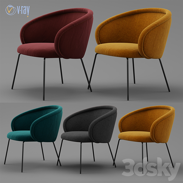 Freifrau Ona Cocktail Chair 3DS Max - thumbnail 1