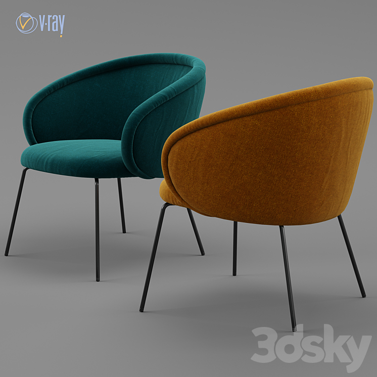 Freifrau Ona Cocktail Chair 3DS Max - thumbnail 2