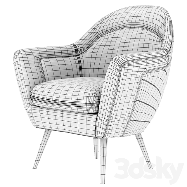 Frida Armchair 3DS Max Model - thumbnail 3