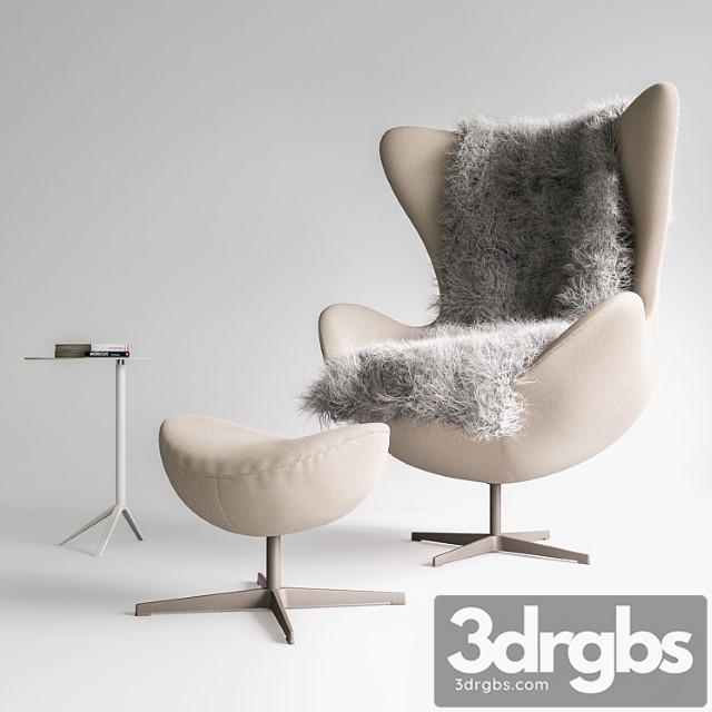 Fritz hansen- egg chair set 3dsmax Download - thumbnail 1