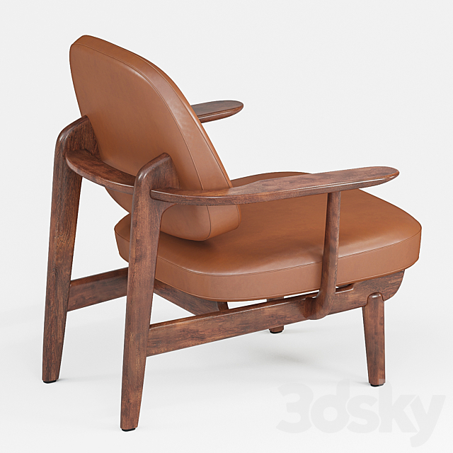 Fritz Hansen JH97 lounge chair 3DS Max Model - thumbnail 2