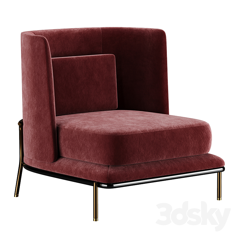 Gae Armchair by Aster 3DS Max Model - thumbnail 2