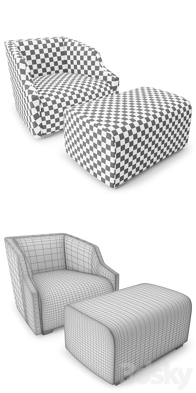 Gallotti & Radice First Armchair 3DS Max Model - thumbnail 3