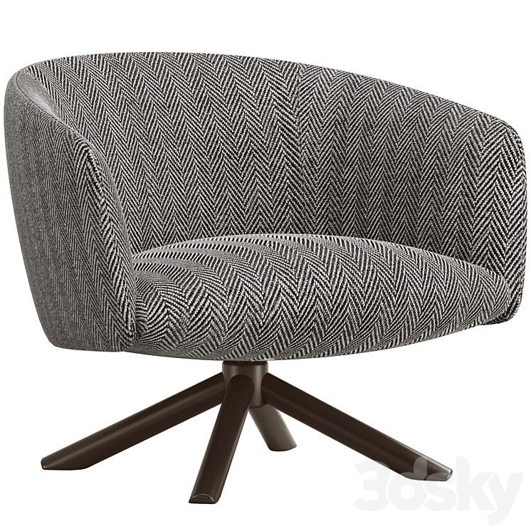 Gallotti & Radice Livre Swivel Armchair 3DS Max - thumbnail 1