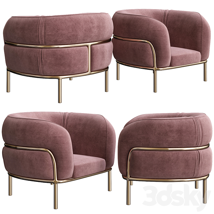 Gallotti & Radice Sophie Armchair 3DS Max - thumbnail 1