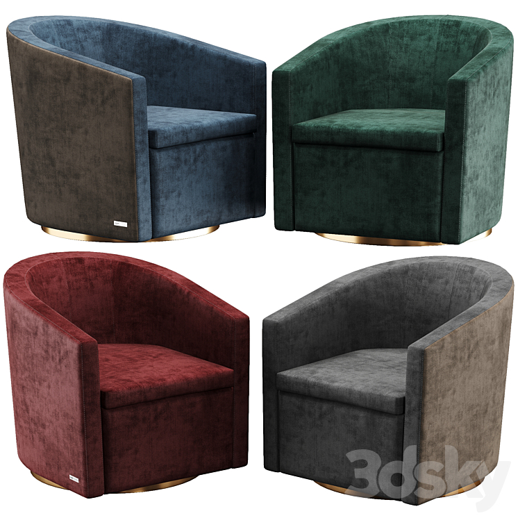 Gamma pretty swivel armchair 3DS Max - thumbnail 1