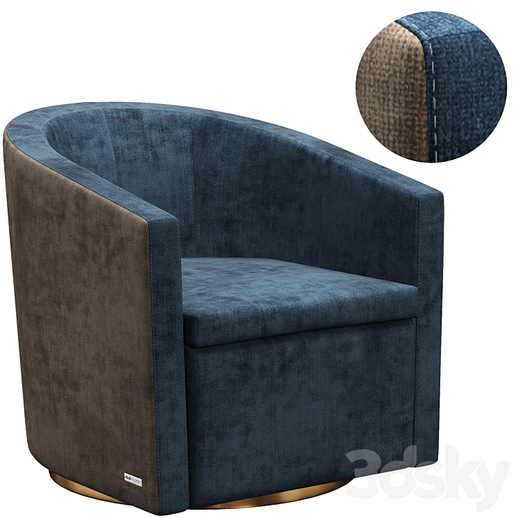 Gamma pretty swivel armchair 3DS Max - thumbnail 2